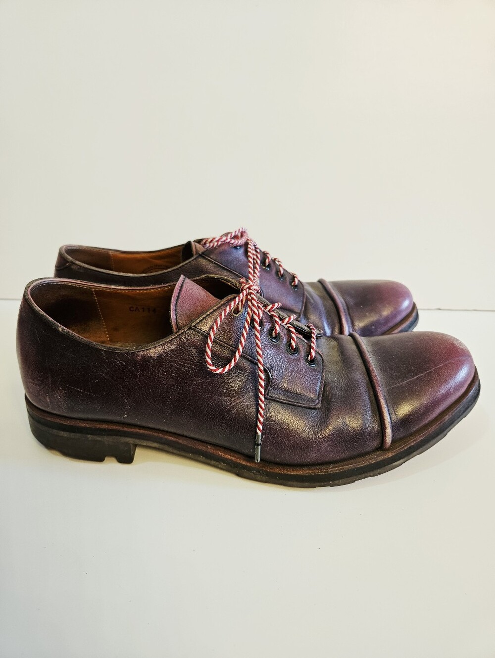 John Fluevog Angel Soles Derby Shoes Size 10 Purple Lace Up Shoes